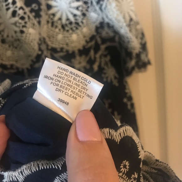 Romeo and Juliet Romper Jumper Medium Blue White Embroidered One Piece Shorts - Picture 5 of 6